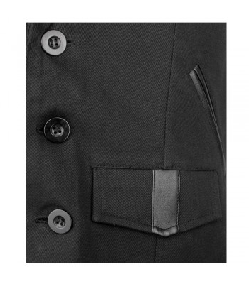 Men Gothic Wool Waistcoat Vest Black 